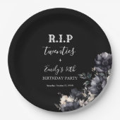 Floral RIP Twenties 30th Birthday Party ペーパープレート (正面)