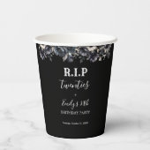 Floral RIP Twenties 30th Birthday Party 紙コップ (裏面)