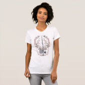 Floral Rod Emblem – Women’s Elegant Fishing Design Tシャツ (正面フル)