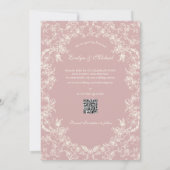Floral Romance Chinoiserie Classic Love Mauve Pink セーブザデート (裏面)