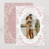 Floral Romance Chinoiserie Classic Love Mauve Pink セーブザデート (正面/裏面)