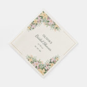 Floral Romantic Bridal Shower Napkin スタンダードランチョンナプキン (角)
