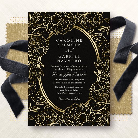 Floral Romantic Wedding  Foil Invitation 箔招待状
