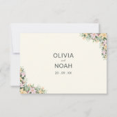 Floral romantic wedding RSVP Card (裏面)