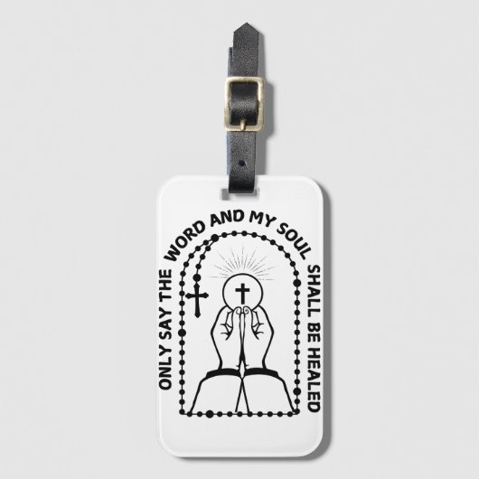 Floral Rosary Prayer Beads - Blessed Mother Mary ラゲッジタグ (正面縦)