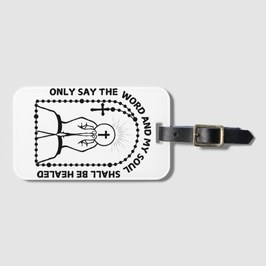 Floral Rosary Prayer Beads - Blessed Mother Mary  ラゲッジタグ (正面横)