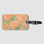 Floral Rose and Periwinkle Pattern ラゲッジタグ (正面横)