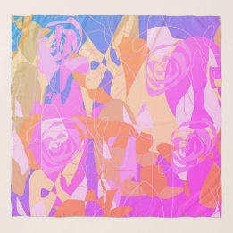 Floral rose and pink scarf スカーフ