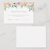 Floral Rose Gold Guess How Many Game Card 名刺 (正面/裏面)