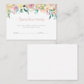 Floral Rose Gold Guess How Many Game Card 名刺 (正面/裏面)