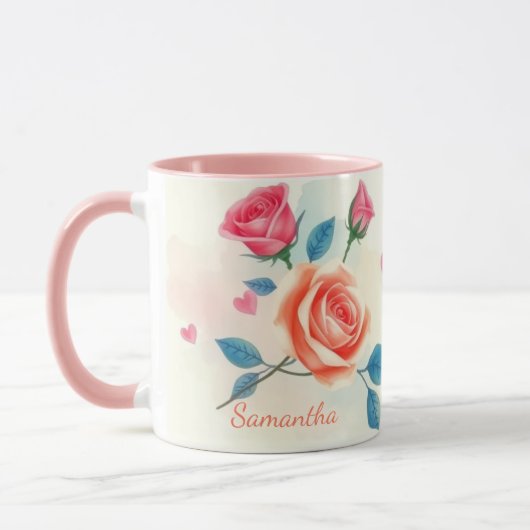 Floral Rose & Heart Delight マグカップ (左)