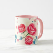 Floral Rose & Heart Delight マグカップ (正面右)