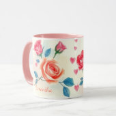 Floral Rose & Heart Delight マグカップ (正面左)