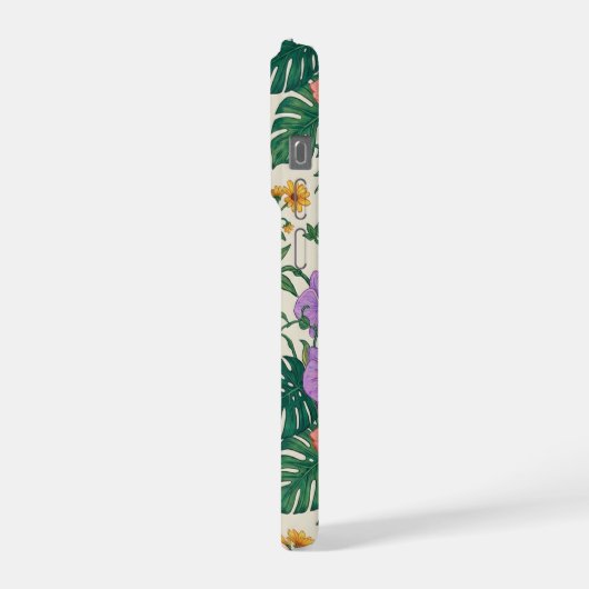 Floral Rose iPhone 15 Case – Elegant Flower Design iPhoneケース (左側面)