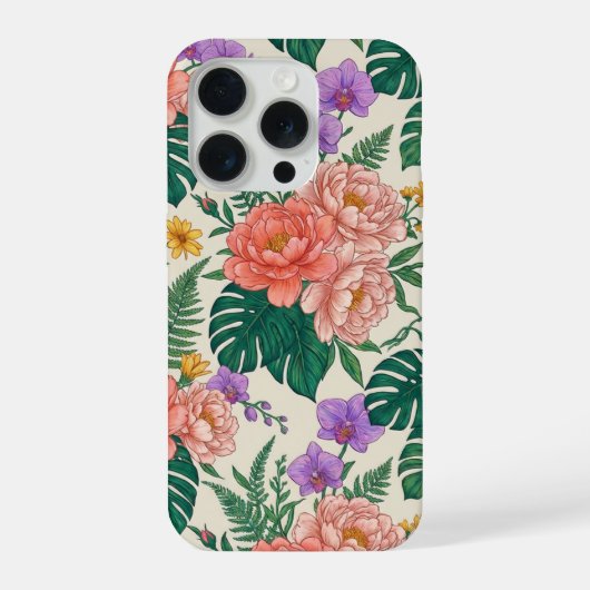 Floral Rose iPhone 15 Case – Elegant Flower Design iPhoneケース (裏面)