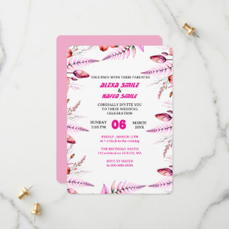 Floral Rose Wedding Invitation: Blush Pink セーブザデート