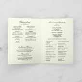 Floral Roses Catholic Wedding Mass Program カード (内部)