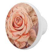 Floral Roses Peach Hues  セラミックノブ (右)