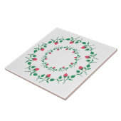 Floral round frame with pink rose flowers タイル (側面)