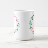 Floral round frame with pink rose flowers モーフィングマグカップ (中央)