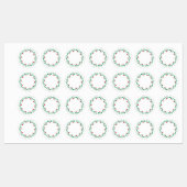 Floral round frame with pink rose flowers  ラベル (シート)