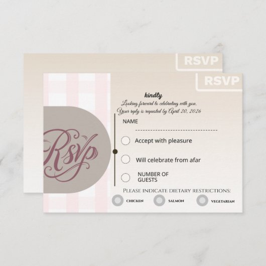 Floral RSVP Card | Custom Wedding Reply Card (正面/裏面)