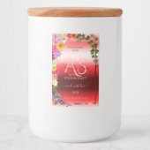 Floral Ruby Red Gradient 製品ラベル モノグラム フードラベル (正面)