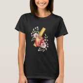 Floral Ruler Apple Flower Teaching Education Teach Tシャツ (正面)