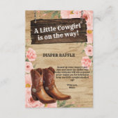 Floral Rustic Cowgirl Boots Baby Shower エンクロージャーカード (正面)