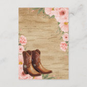 Floral Rustic Cowgirl Boots Baby Shower エンクロージャーカード (裏面)