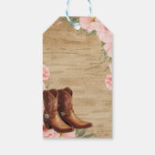 Floral Rustic Cowgirl Boots Baby Shower ギフトタグ (裏面)