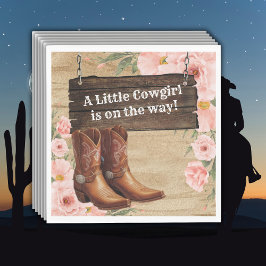 Floral Rustic Cowgirl Boots Baby Shower スタンダードランチョンナプキン
