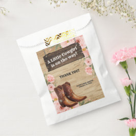Floral Rustic Cowgirl Boots Baby Shower フェイバーバッグ