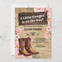 Floral Rustic Cowgirl Boots Baby Shower