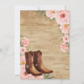 Floral Rustic Cowgirl Boots Baby Shower  招待状 (裏面)
