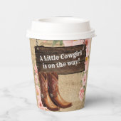 Floral Rustic Cowgirl Boots Baby Shower 紙コップ (裏面)