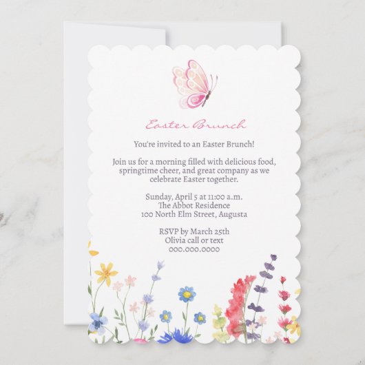 Floral Rustic Easter 招待状 (裏面)