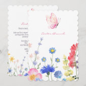 Floral Rustic Easter 招待状 (正面/裏面)