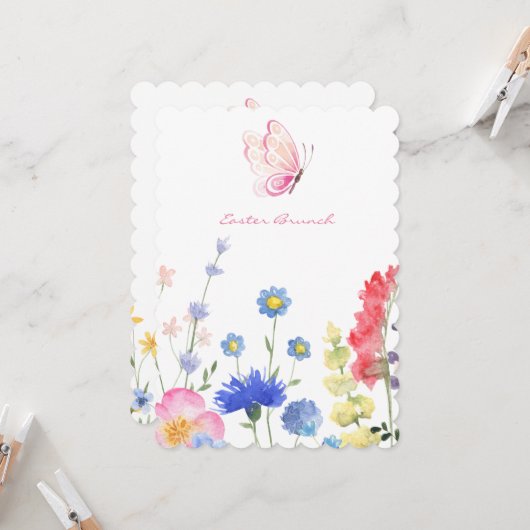 Floral Rustic Easter 招待状 (正面/裏面インサイチュ)