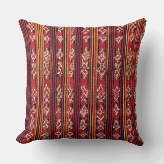 Floral rustic geometric botanical boho pattern クッション (正面)