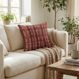 Floral rustic geometric botanical boho pattern クッション