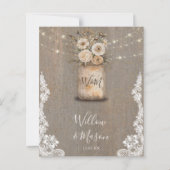 Floral Rustic String Light Bridal Shower Invite (裏面)
