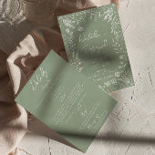 Floral Sage Green Botanical Fun All In One Wedding 招待状