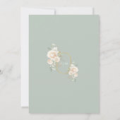 Floral Sage Green Classic & Elegant Wedding  招待状 (裏面)