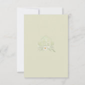 Floral Sage Watercolor Monogram Crest Wedding  出欠カード (裏面)
