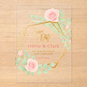 Floral save the date アクリル招待状 (正面)