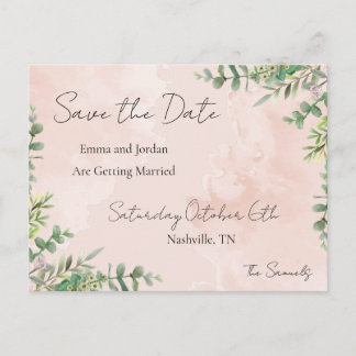 Floral Save The Date Card 案内ポストカード