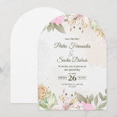 Floral Save The Date Invitation | Elegant Wedding  招待状 (正面/裏面)