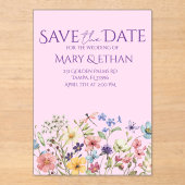 Floral Save the Date Wedding Invitation  アクリル招待状 (正面)
