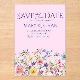 Floral Save the Date Wedding Invitation  アクリル招待状